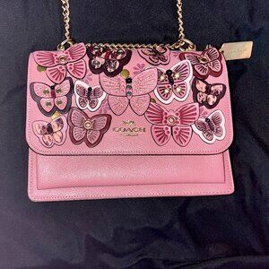 Coach Pink Butterfly Appliqué Crossbody